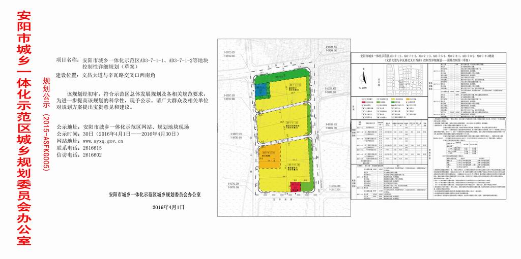 安阳市城乡一体化示范区 关于长江南路,光明东路规划选址项目的公示